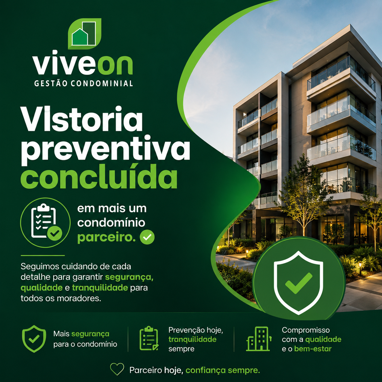 Vistoria preventiva concluída em mais um condomínio parceiro. ✅